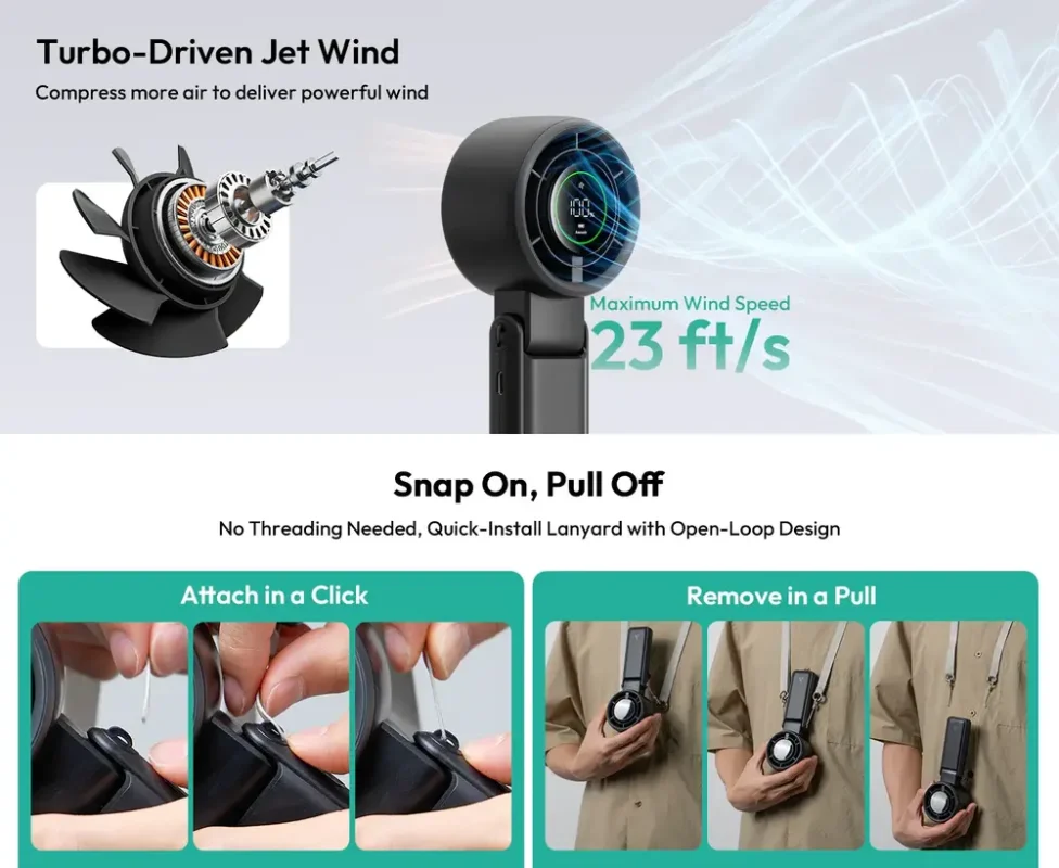 Aecooly Halo 02 3 IN 1 Portable Handheld Fan PB02-A