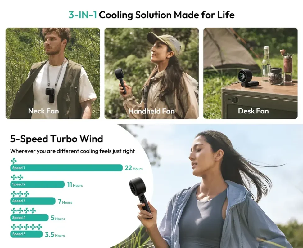 Aecooly Halo 02 3 IN 1 Portable Handheld Fan PB02-A