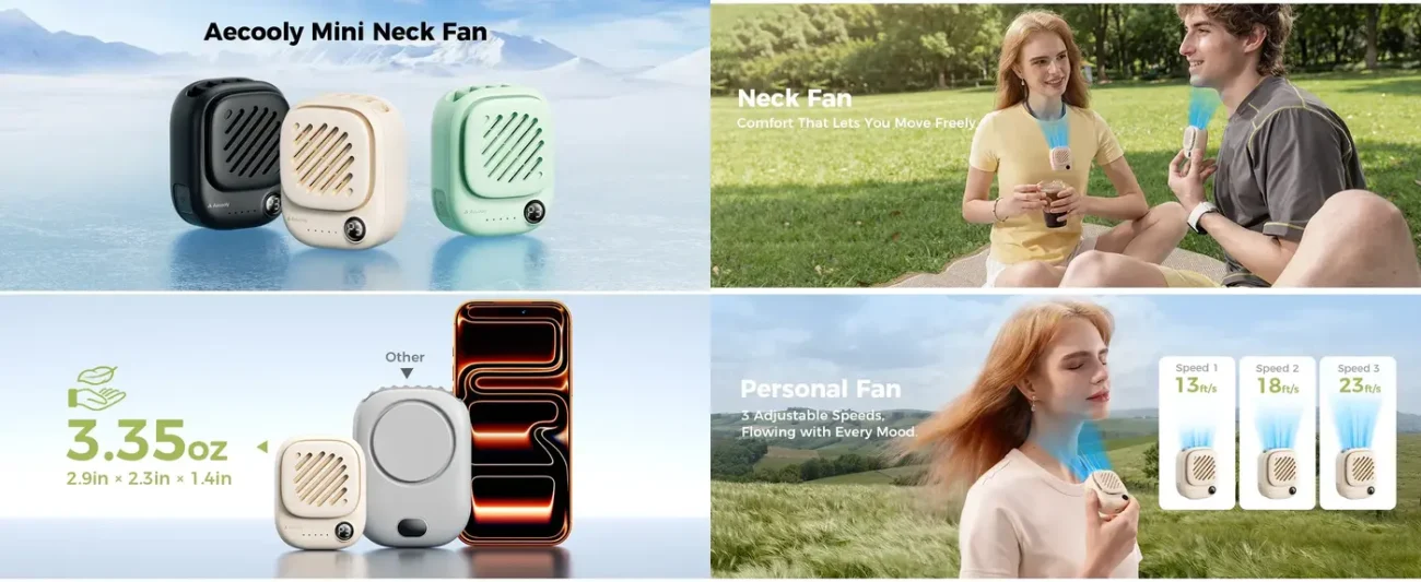 Aecooly Click 01 NK01 Mini Portable Neck Fan