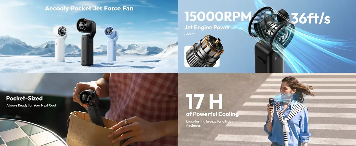 Aecooly AirGimbal PF04S 4500mAh Portable Turbo Jet Fan image 2